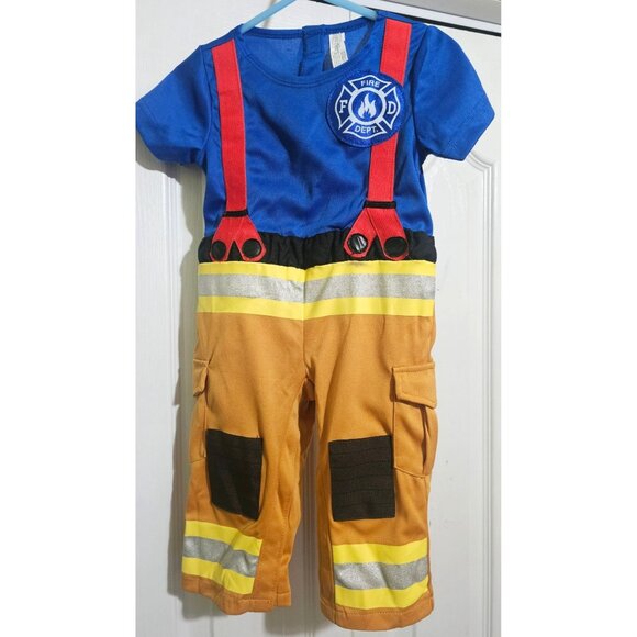 My First Fireman Costume 6-12 Months Baby Firefighter Uniform Soft Hat Halloween - Picture 3 of 7